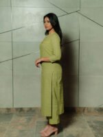 Light Green Kurta with Yoke Detail - Image 2
