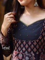Ajrakh Black Multiprinted Anarkali - Image 4