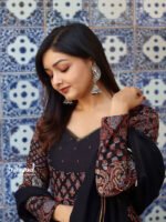 Ajrakh Black Multiprinted Anarkali - Image 2