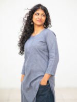 Bold Grey Chikankari kurta Dobby-Cotton - Image 3