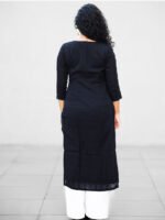 Black Cotton Kurta - Image 4