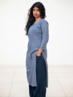 Bold Grey Chikankari kurta Dobby-Cotton - Image 5