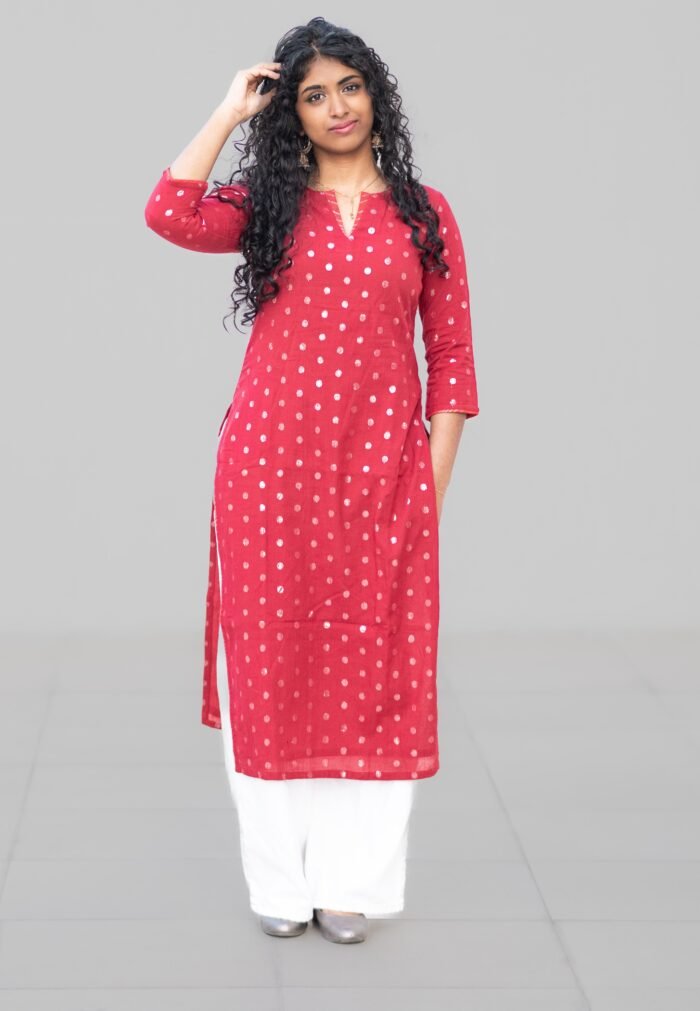Red Butta Kurta - Image 2