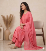 Handcrafted Chikankari Mul Chanderi Suit Set - Image 2