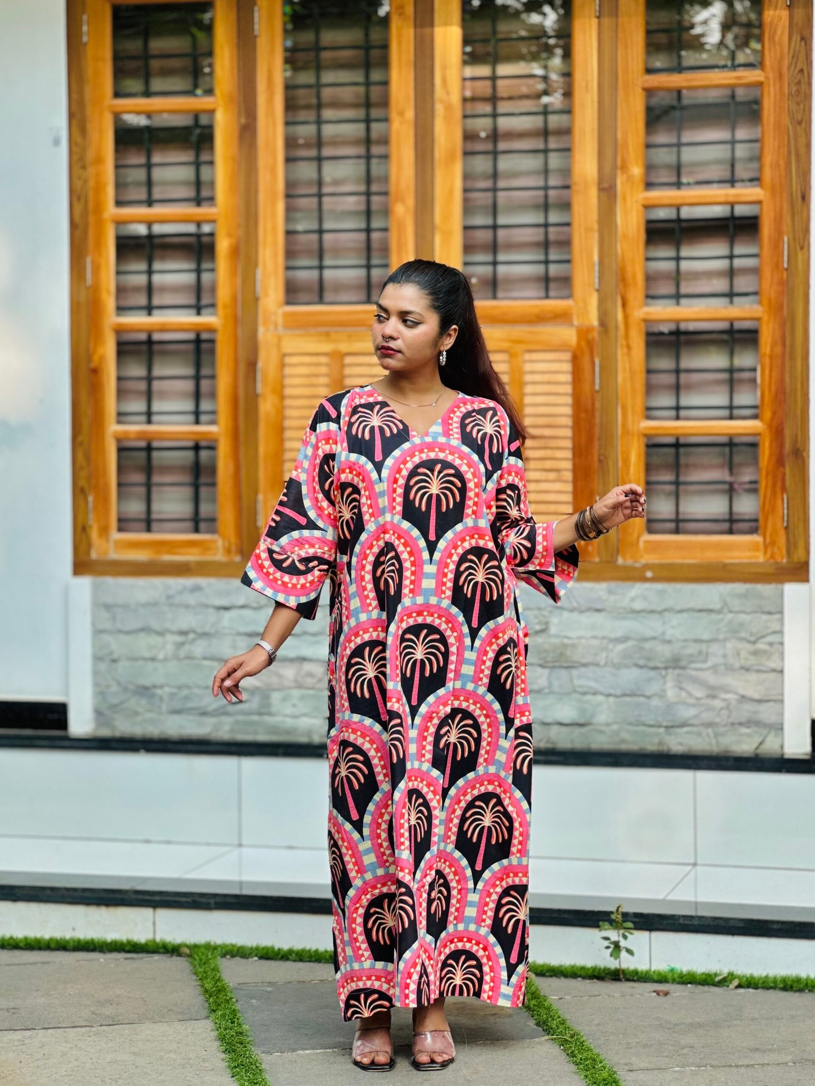 IMG_1123 Free Size Cotton Kaftan Dress - Image 1