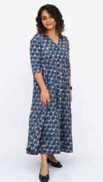 Midnight Bloom Cotton Dress - Image 2