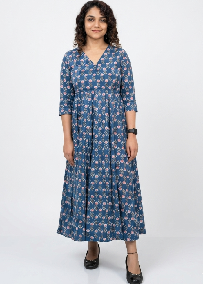 Midnight Bloom Cotton Dress - Image 4