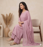 Handcrafted Chikankari Mul Chanderi Suit Set - Image 2