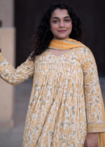 Sunshine Blossom Cotton Kurta with Dupatta - Image 2