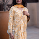 Sunshine Blossom Cotton Kurta with Dupatta