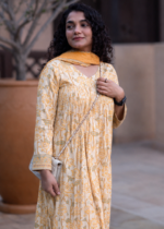 Sunshine Blossom Cotton Kurta with Dupatta