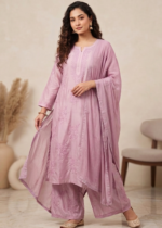 Handcrafted Chikankari Mul Chanderi Suit Set - Image 3