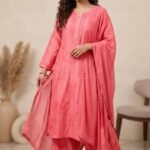 Handcrafted Chikankari Mul Chanderi Suit Set