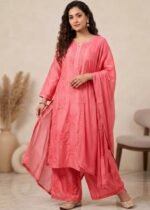 Handcrafted Chikankari Mul Chanderi Suit Set