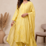 Handcrafted Chikankari Mul Chanderi Suit Set