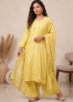 Handcrafted Chikankari Mul Chanderi Suit Set
