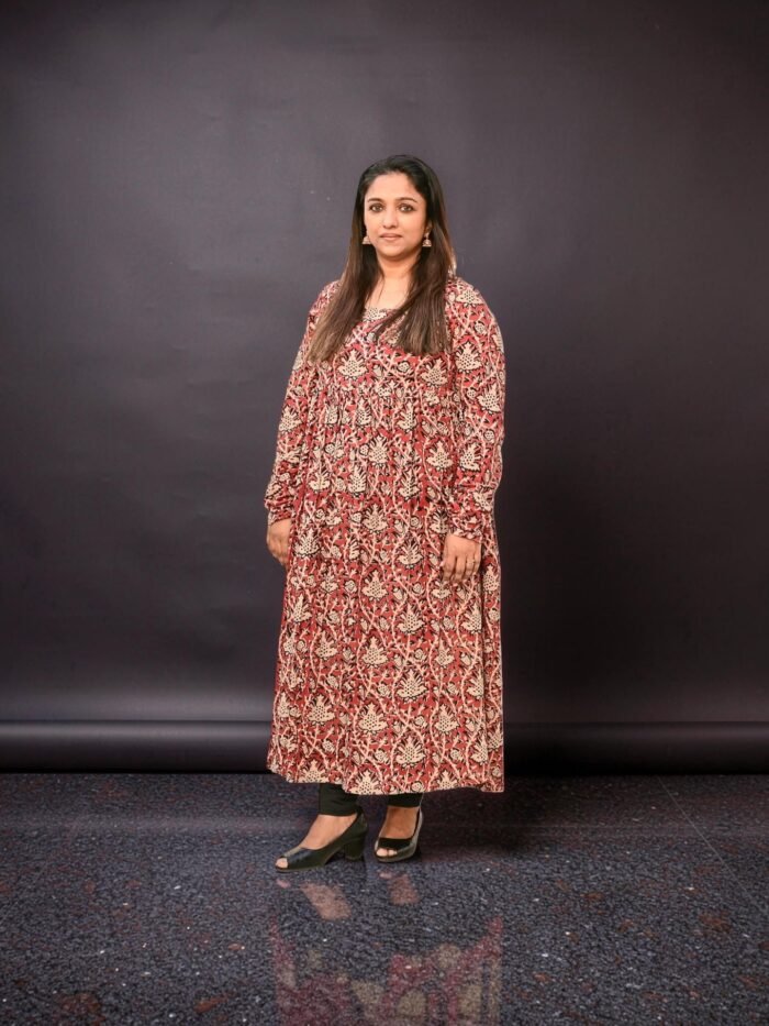Coral Bloom Jaipur Cotton Kurti - Image 2