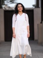 Floral Whisper Mul Chanderi Silk Dress