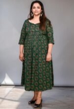 Emerald Green Cotton Midi Dress - Image 3