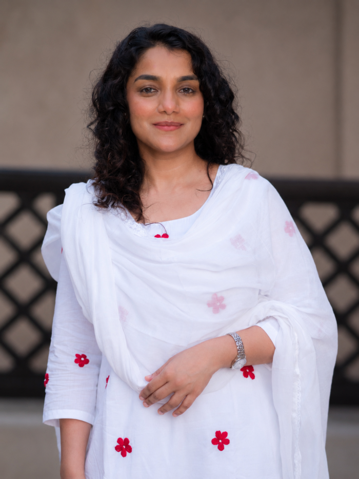 White Bloom Mul Cotton Suit Set - Hand-Embroidered - Image 3